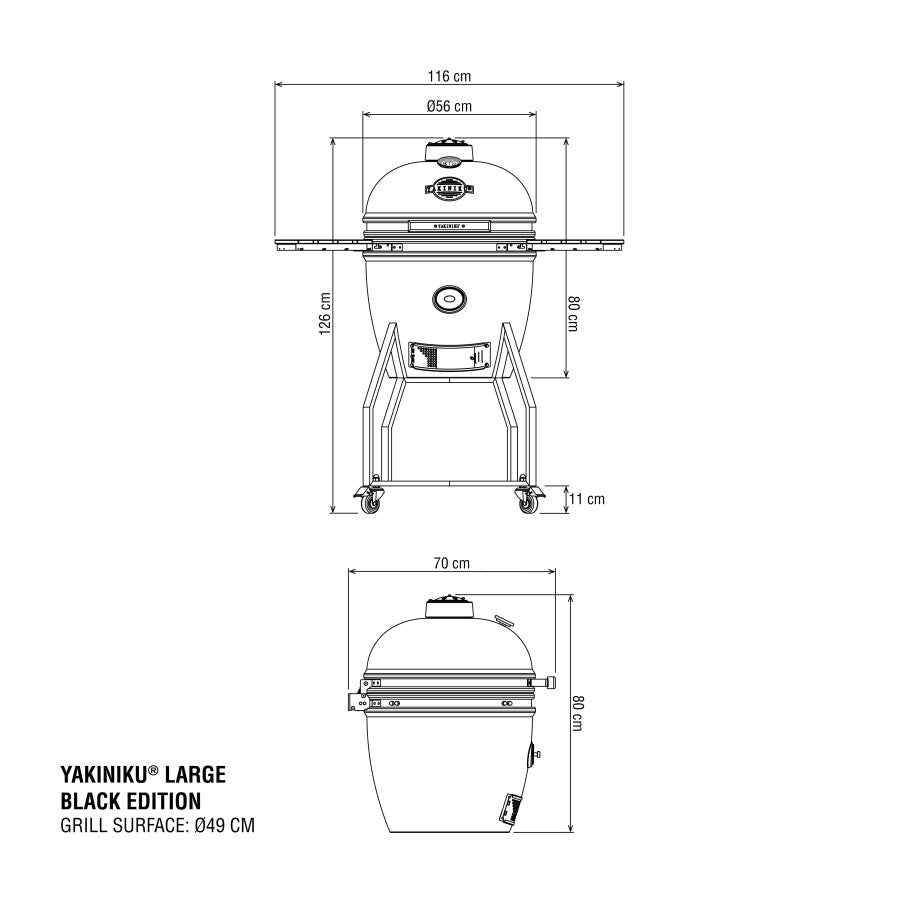 YAKINIKU® LARGE Kamado Solo Basic Black Edition