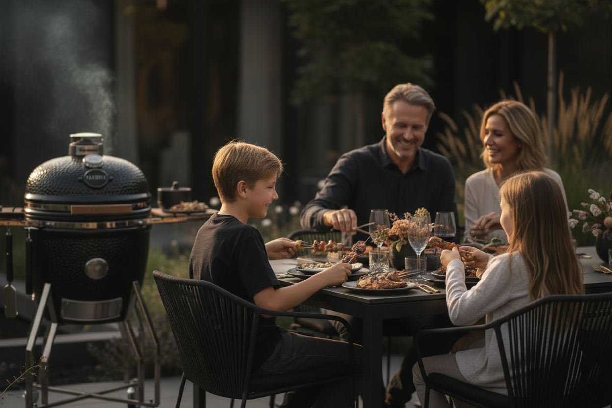 Yakiniku Large Kamado in Nederlandse achtertuin